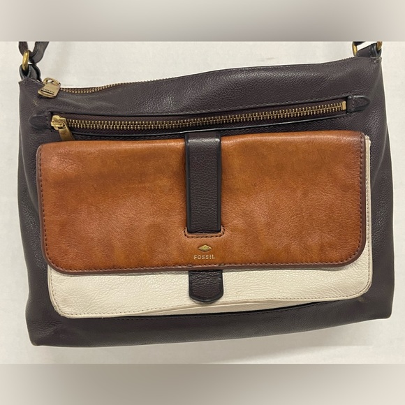 Fossil leather shoulder crossbody purse - Picture 3 of 13